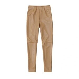 Tan Faux Leather Leggings